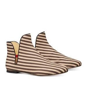NWT Tory Burch Claire McCardell Striped Slip-On Ankle Boots in Vintage Stripe 7